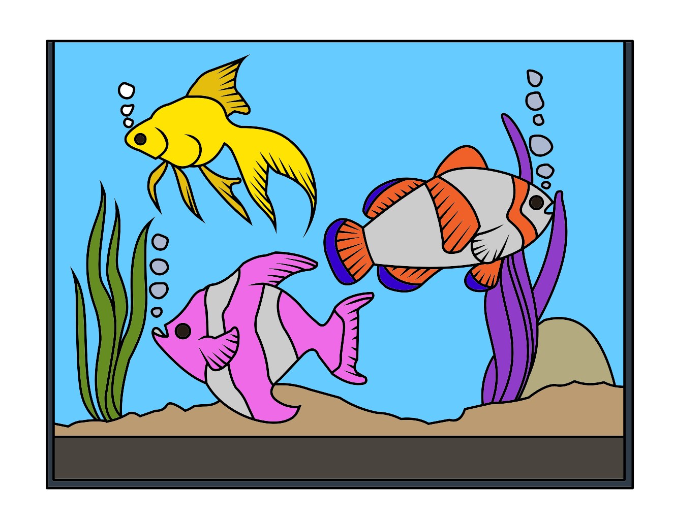 Fishes In Fish Tank Doodly 
